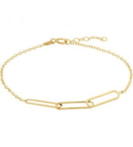 Goud armband met een breedte van 4mm. De armband heeft een draaglengte van 16cm met een extensie van 2cm en is uitgevoerd met een stevige karabijn sluiting. - 3200545