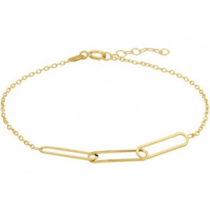 Goud armband met een breedte van 4mm. De armband heeft een draaglengte van 16cm met een extensie van 2cm en is uitgevoerd met een stevige karabijn sluiting. - 3200545