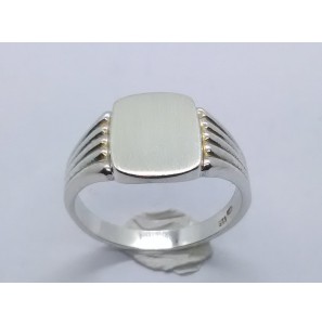 Zilver herenring stomphoek 10x13 mm mt. 17¾ - 3222315