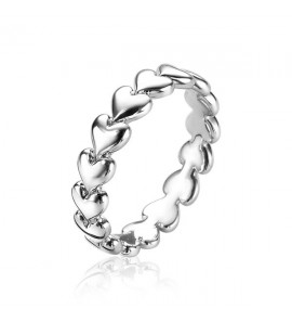ZINZI zilv. ring met hartjes rondom maat 52 - 3220344