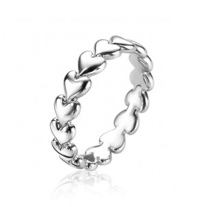 ZINZI zilv. ring met hartjes rondom maat 52 - 3220344