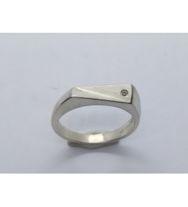 Zilver dames ring gemateerd met 0.01 crt. mt. 17½ - 3222596