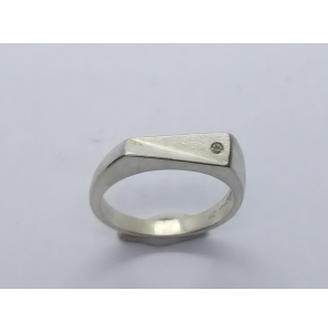 Zilver dames ring gemateerd met 0.01 crt. mt. 17½ - 3222596