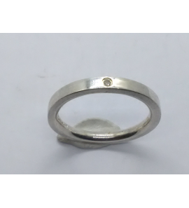 Zilver dames ring met 0.01 crt. mt. 17½ - 3222599