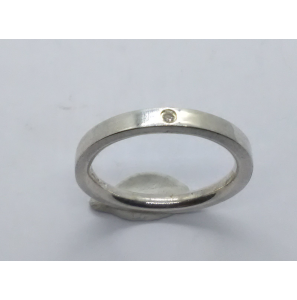 Zilver dames ring met 0.01 crt. mt. 17½ - 3222599