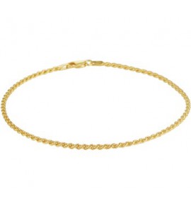 Zilver verguld enkelband koord 2 mm 24 cm - 3210716