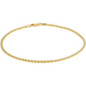 Zilver verguld enkelband koord 2 mm 24 cm - 3210716