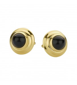 Goud oorknop met onix - 3223648
