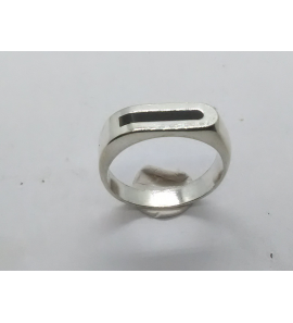Zilver heren ring met onix rechthoek mt 18 - 3222027