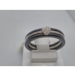 Jeunesse ring wg met 0.10 crt. en  keramiek zwart - 3123492