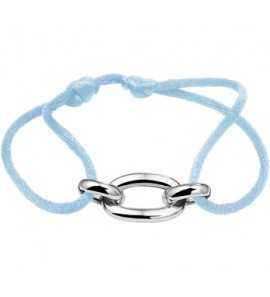 Gevlochten armband van blauw touw met 925 zilveren schakels, 13 tot 26cm. - 3200753