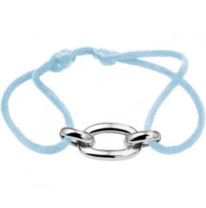 Gevlochten armband van blauw touw met 925 zilveren schakels, 13 tot 26cm. - 3200753