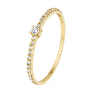 Goud dames ring metzirkonia's mt. 17.25 - 3191747