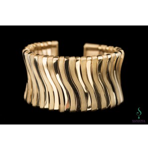 Sanjoya Riga gg.verg. klem armband mnat/glans golf schakels 36 mm breed - 3222917