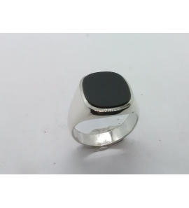Zilver heren ring ovaal met onix mt 19¾ - 3222070