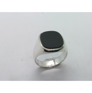 Zilver heren ring ovaal met onix mt 19¾ - 3222070