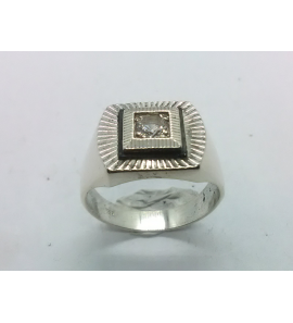 Zilver heren ring ovaal met onix en zirkonia mt 19¾ - 3222074