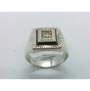 Zilver heren ring ovaal met onix en zirkonia mt 19¾ - 3222074