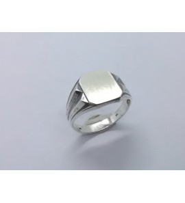 Zilver herenring achtkant 16x12 mm mt. 19½ - 3222350