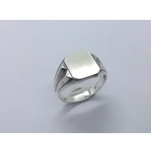 Zilver herenring achtkant 16x12 mm mt. 19½ - 3222350