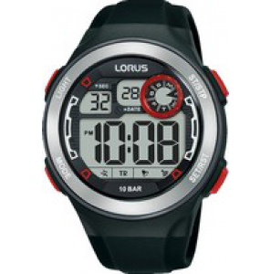 Lorus heren digitaal zwart siliconenband 100m wr - 3220261