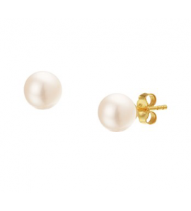 Goud oorknop met zoewaterparel 3,0 mm - 3202095