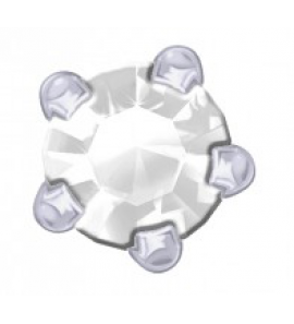 Zilver prik-oorknop Chaton zirkonia wit 4 mm - 3200881
