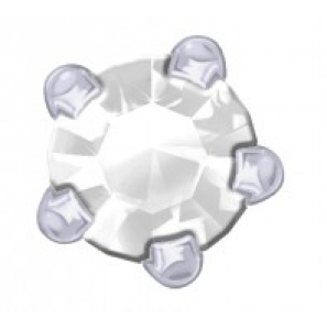 Zilver prik-oorknop Chaton zirkonia wit 4 mm - 3200881