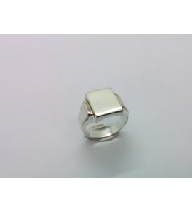 Zilver herenring rechthoek 10x13 mm mt. 16½ - 3222358
