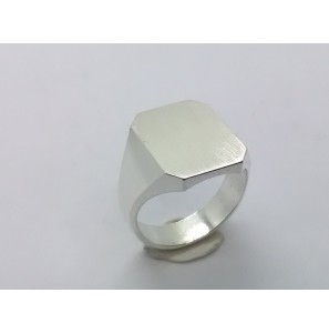 Zilver herenring achtkant 14x17 mm mt. 20¾ - 3222360