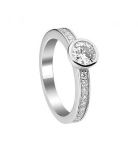 Zilver RH dames ring zirkonia mt 18½ - 3200782