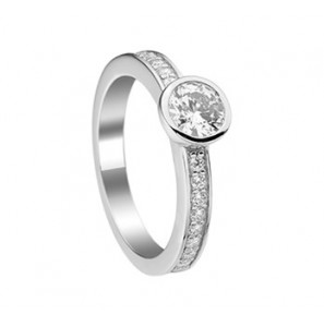 Zilver RH dames ring zirkonia mt 18½ - 3200782