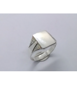 Zilver herenring vierkant 10x12 mm mt. 20 - 3222355