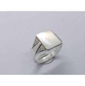 Zilver herenring vierkant 10x12 mm mt. 20 - 3222355