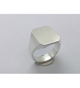 Zilver herenring achtkant 14x17 mm mt. 19¾ - 3222361