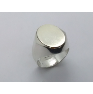 Zilver herenring ovaal 19x15 mm mt. 21½ - 3222394