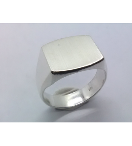 Zilver herenring stomp-rechthoek 15x12 mm mt. 19½ - 3222416