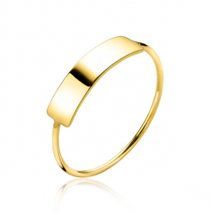 ZINZI GOLD ring rechthoek plaatje mt. 56 - 3202015