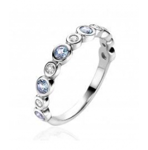 ZINZI zilv. aanschuifring blauw en wit zirkonia's mt. 56 - 3200675
