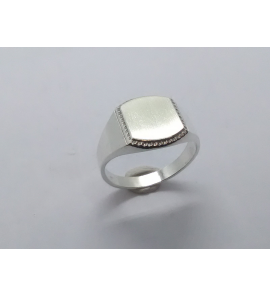 Zilver herenring stomp-hoek 10x12 mm mt. 19½ - 3222840