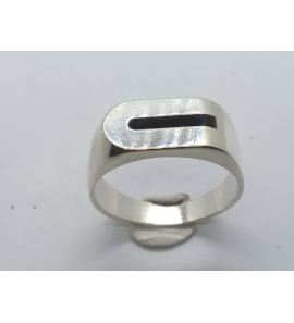 Zilver heren ring met onix rechthoek mt 20½ - 3222021