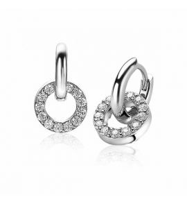 Zinzi zlv. creoolhangers rond bezet met zirconia's - 3202327