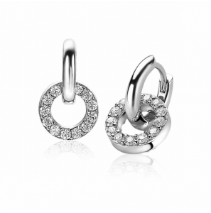 Zinzi zlv. creoolhangers rond bezet met zirconia's - 3202327