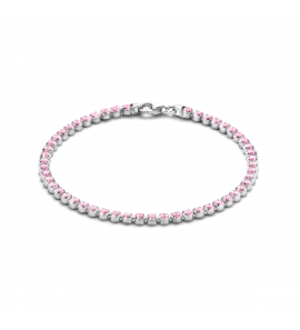 Zilver RH Tennis armband zirkonia roze 2.8 mm 16+3 cm - 3223687