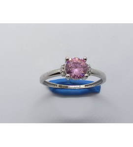 Goud wit dames ring met zirkonia wit en rozÚ mt. 17 - 3220480