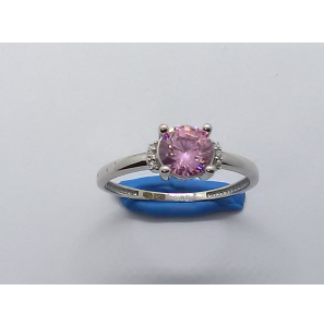 Goud wit dames ring met zirkonia wit en rozÚ mt. 17 - 3220480