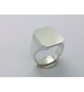 Zilver herenring achtkant 14x17 mm mt. 22 - 3222362