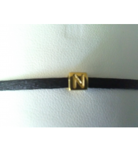 Imotional silk cord met blokletter N - 3201744