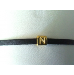 Imotional silk cord met blokletter N - 3201744
