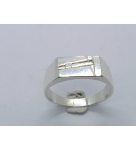 Zilver herenring rechthoek 14x7 mm mt. 20¾ - 3222590
